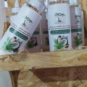 Lait corporel à base d’huile de noix coco et gel d’aleovera